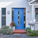 Aluminium Haustür und Fenster in Blau